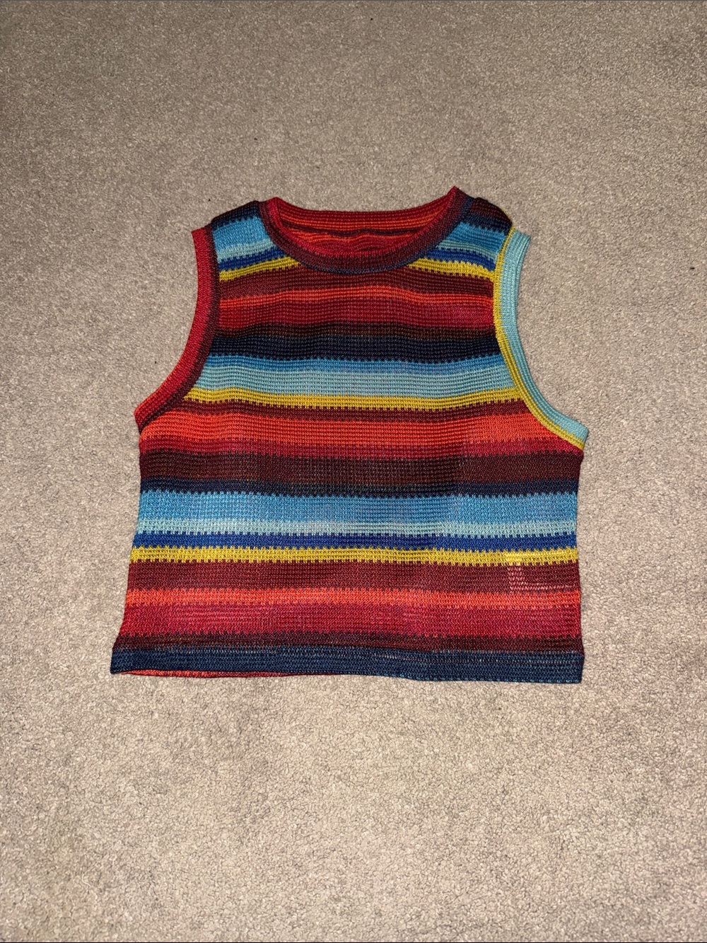 SHEIN rainbow mesh tank top midi